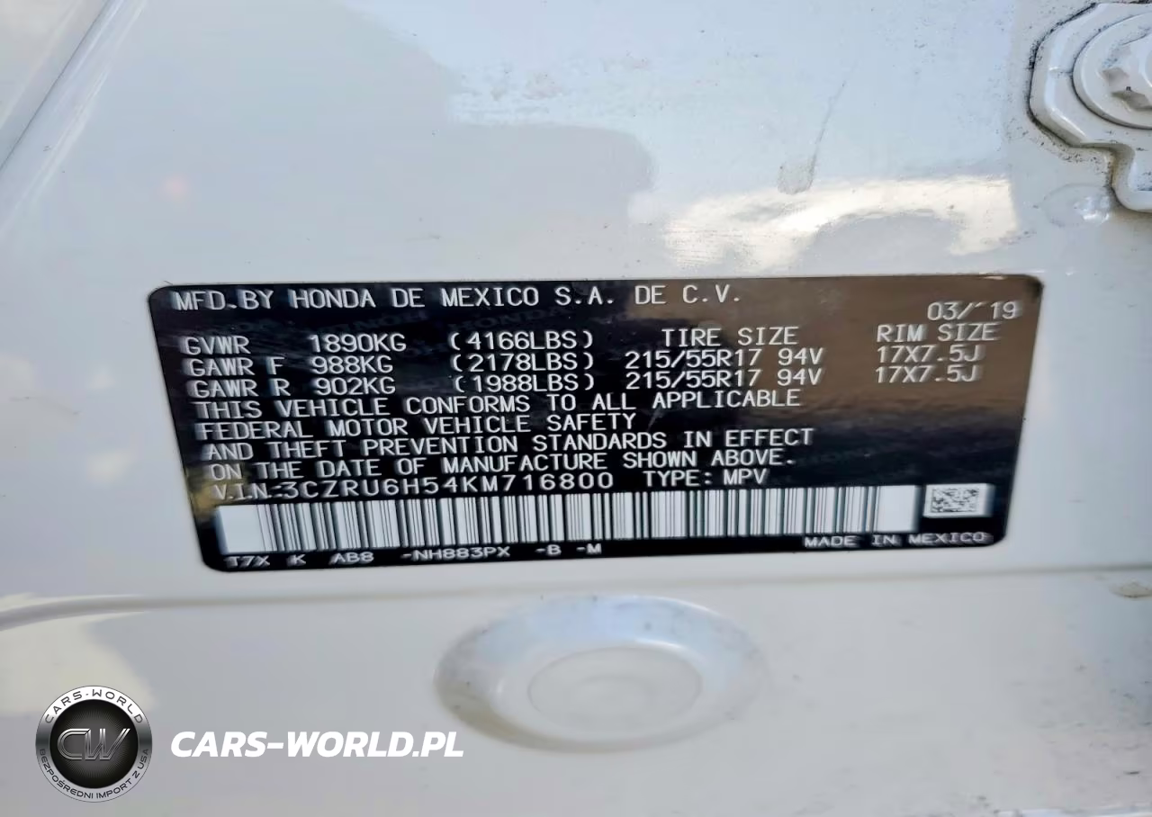 2019 Honda Hr-V Ex VIN:3CZRU6H54KM716800 - 13