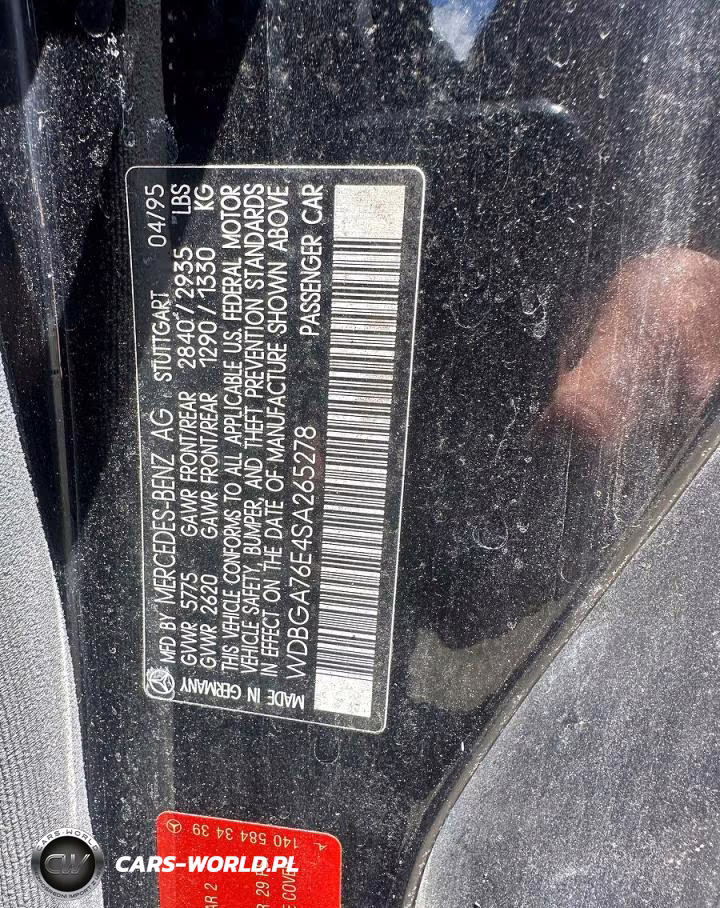 1995 Mercedes-Benz S 600 VIN:WDBGA76E4SA265278 - 10