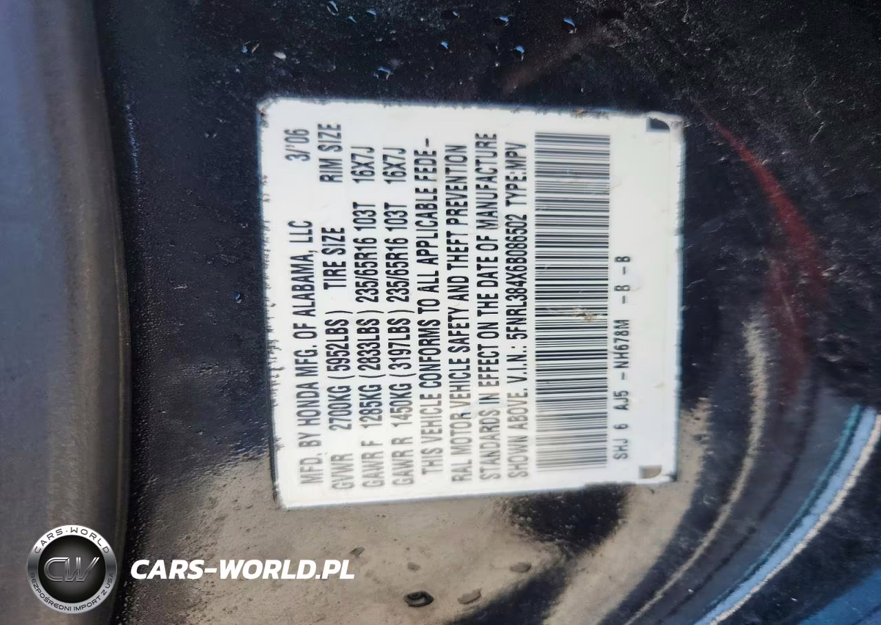 2006 Honda Odyssey Ex VIN:5FNRL384X6B086502 - 13
