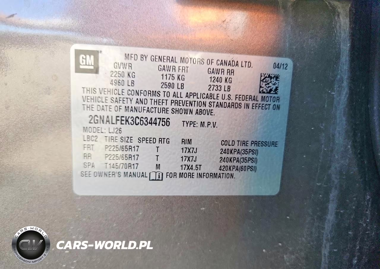 2012 Chevrolet Equinox Ltz VIN:2GNALFEK3C6344756 - 13