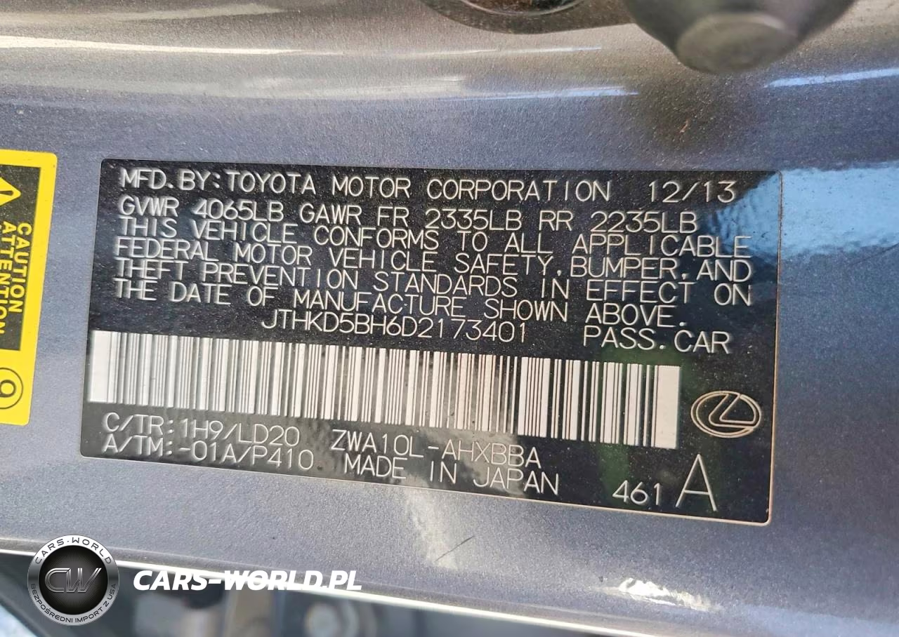 2013 Lexus Ct 200 VIN:JTHKD5BH6D2173401 - 12
