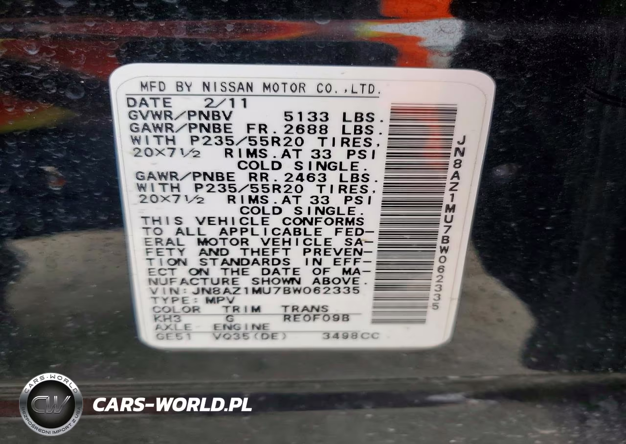 2011 Nissan Murano S VIN:JN8AZ1MU7BW062335 - 13