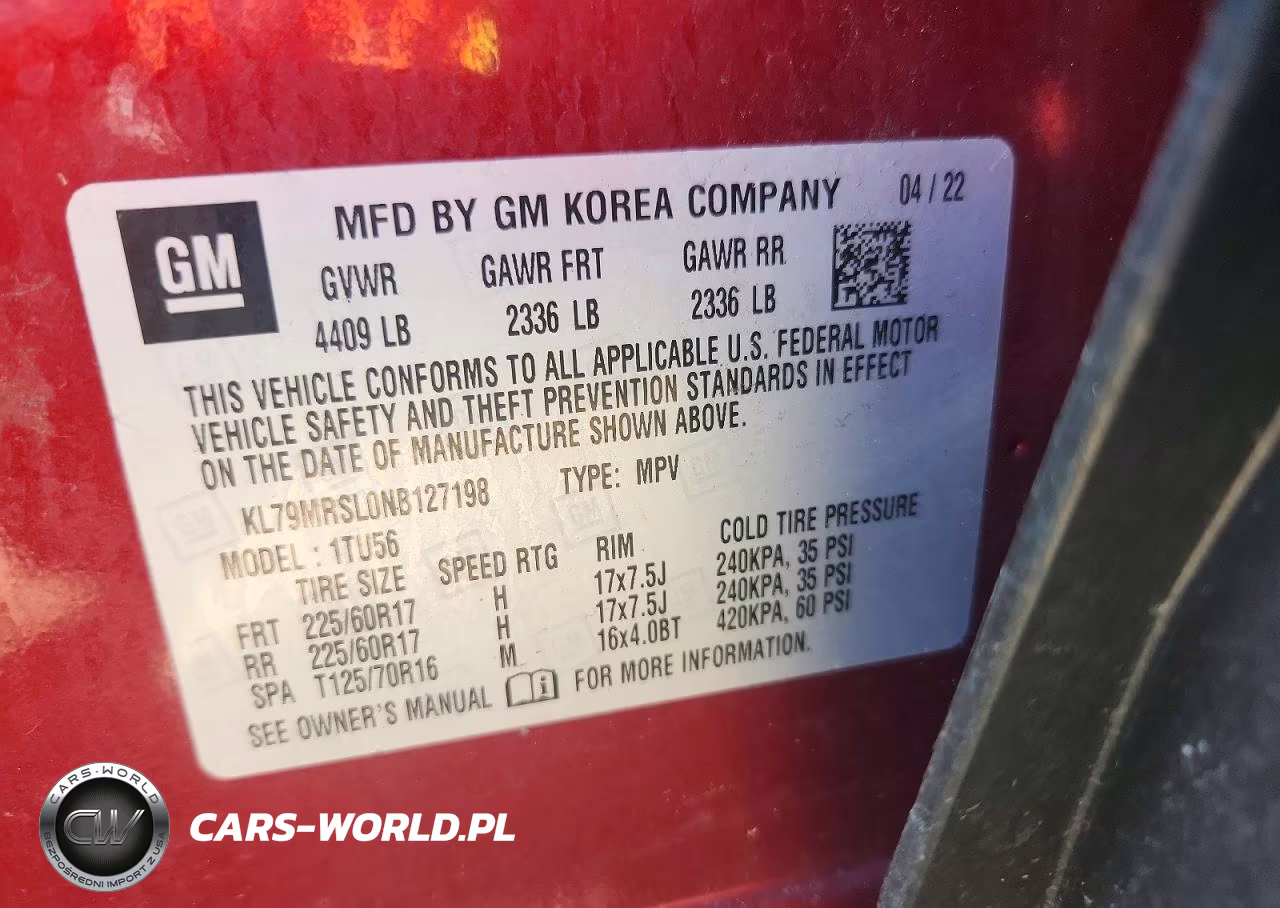2022 Chevrolet Trailblazer Lt VIN:KL79MRSL0NB127198 - 13