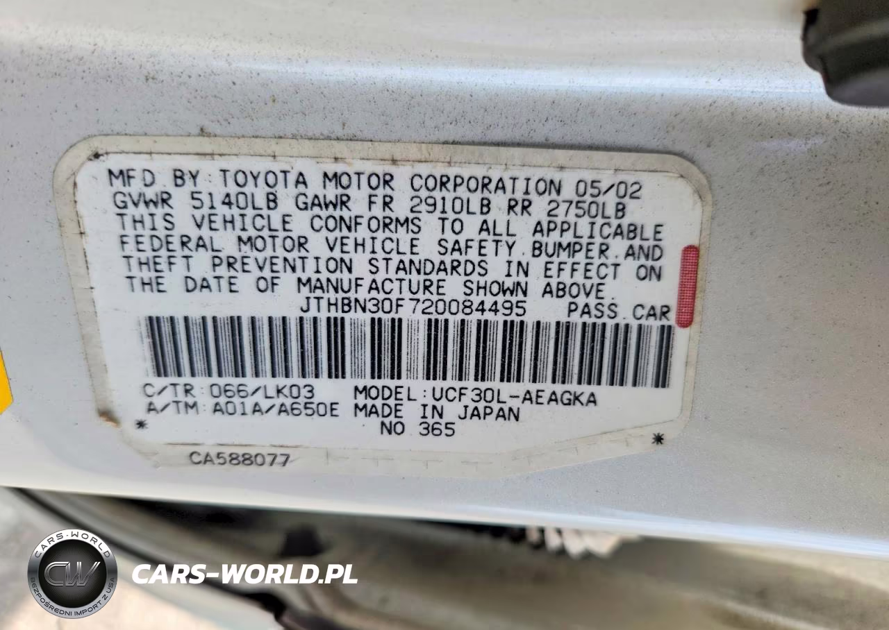 2002 Lexus Ls 430 VIN:JTHBN30F720084495 - 12