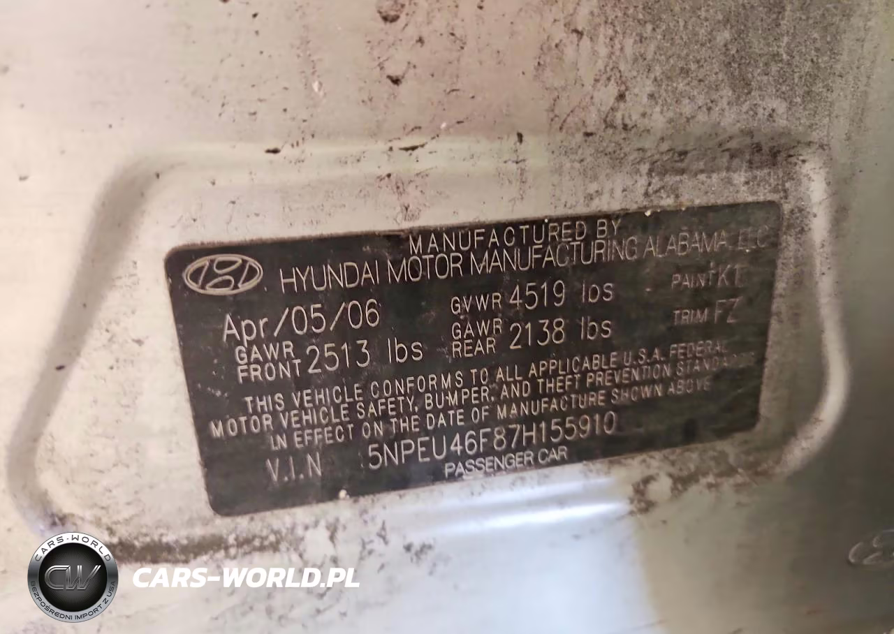 2007 Hyundai Sonata Se VIN:5NPEU46F87H155910 - 12