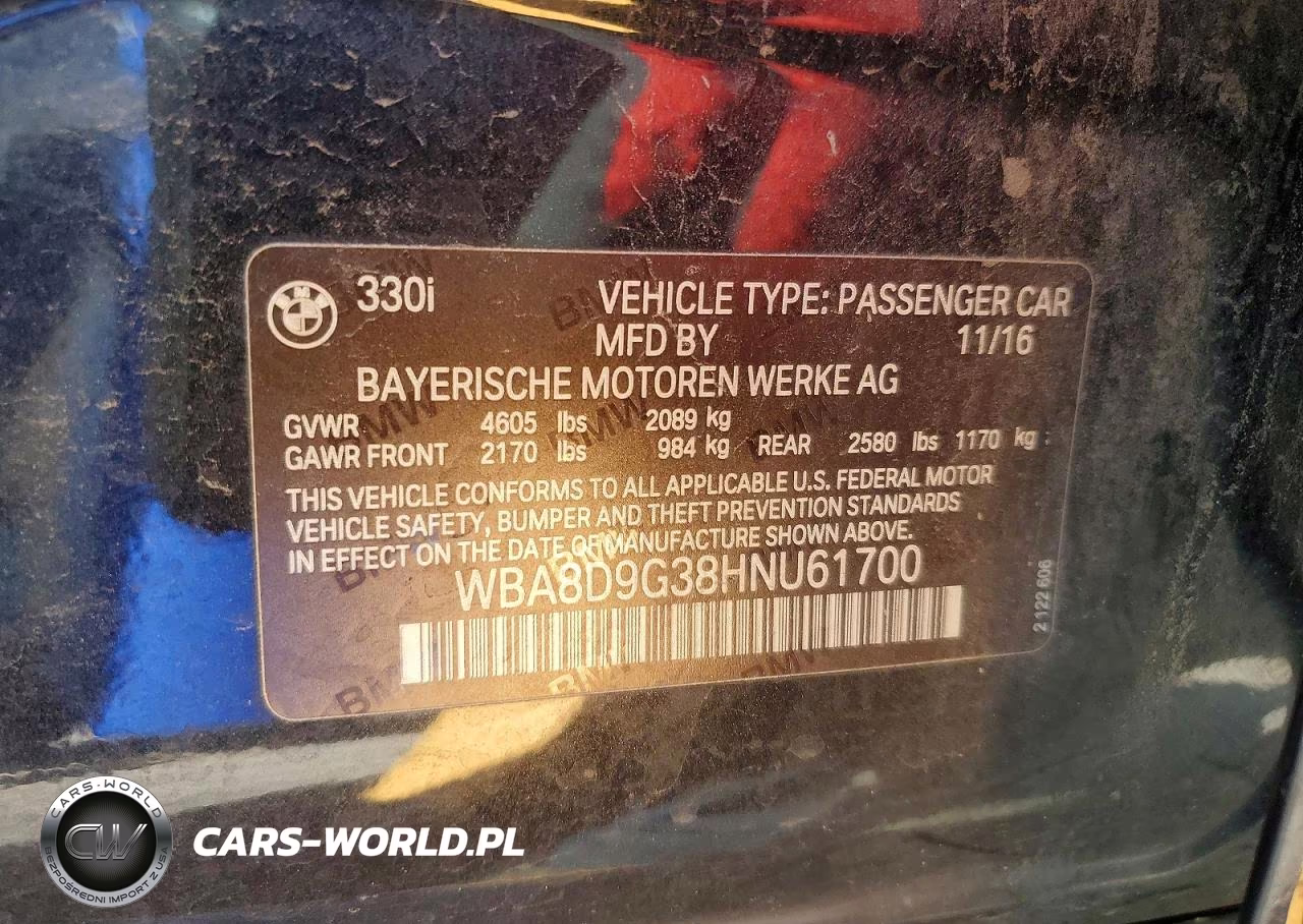 2017 BMW 330 Xi VIN:WBA8D9G38HNU61700 - 12