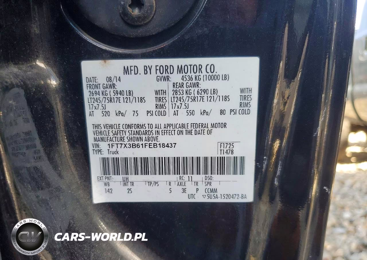 2015 Ford F350 VIN:1FT7X3B61FEB18437 - 13