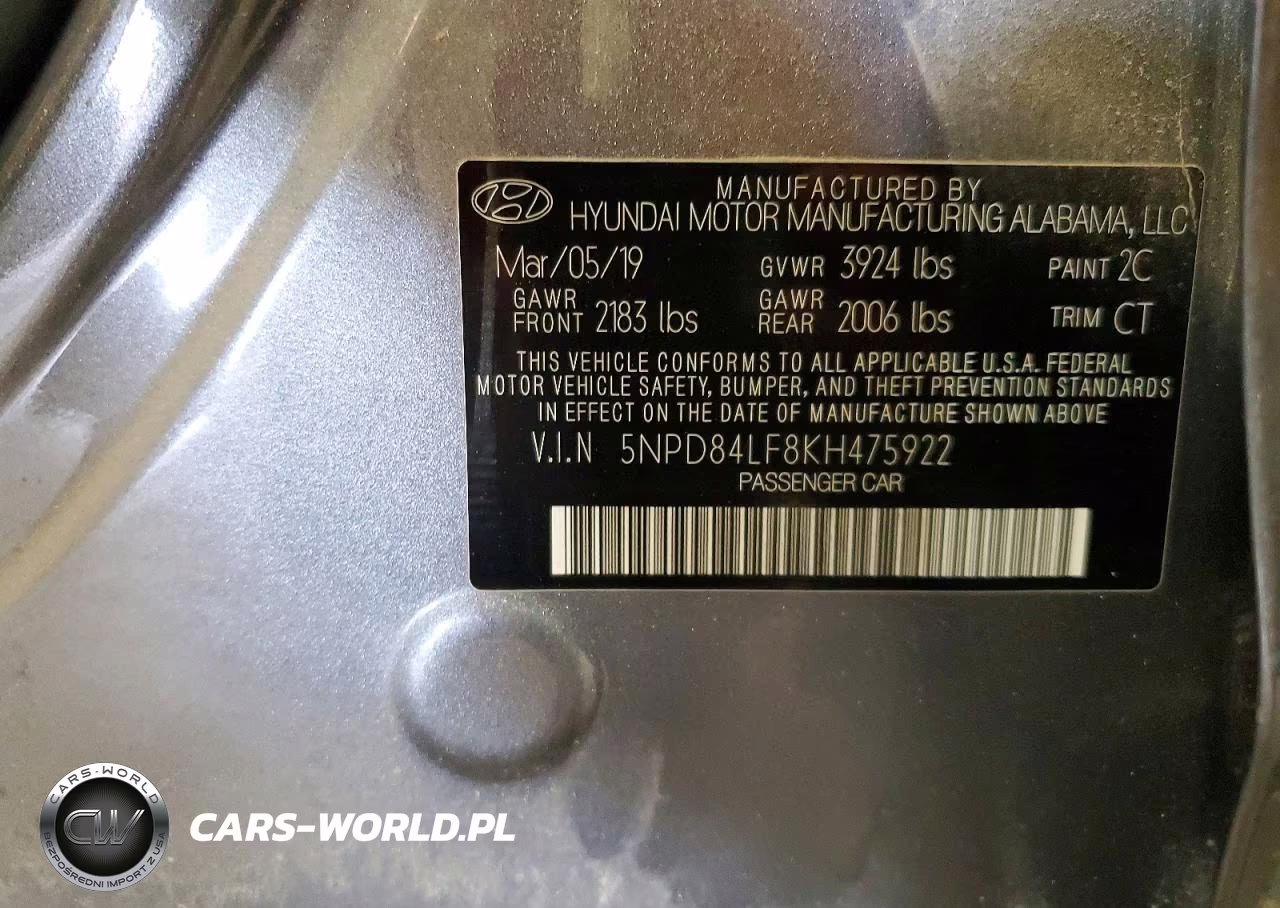 2019 HYUNDAI ELANTRA SEL VIN:5NPD84LF8KH475922 - 12