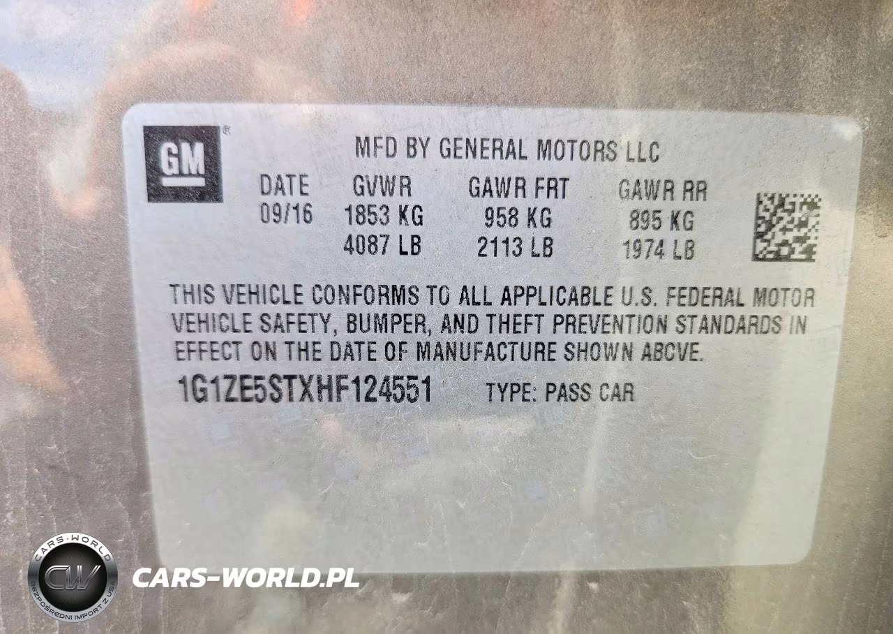 2017 Chevrolet Malibu Lt VIN:1G1ZE5STXHF124551 - 12