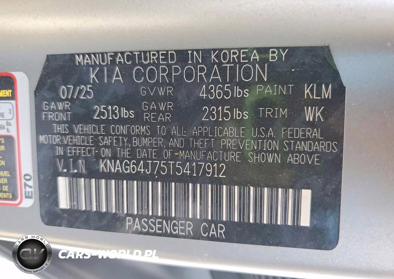 2026 Kia K5 Gt Line VIN:KNAG64J75T5417912 - 12