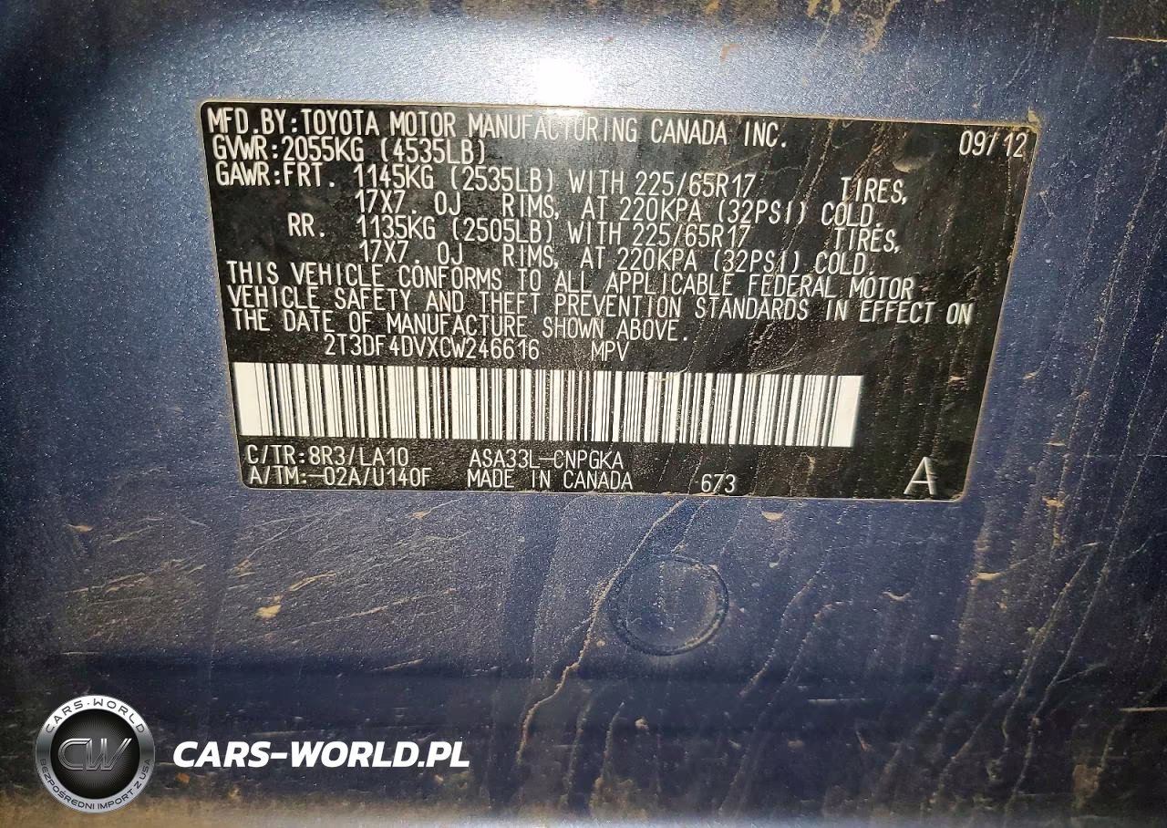 2012 Toyota Rav4 Limited VIN:2T3DF4DVXCW246616 - 13