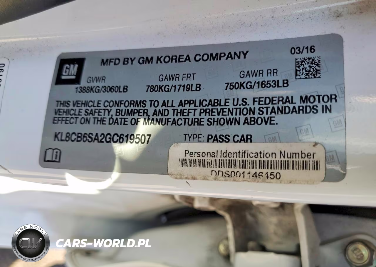 2016 Chevrolet Spark Ls VIN:KL8CB6SA2GC619507 - 12