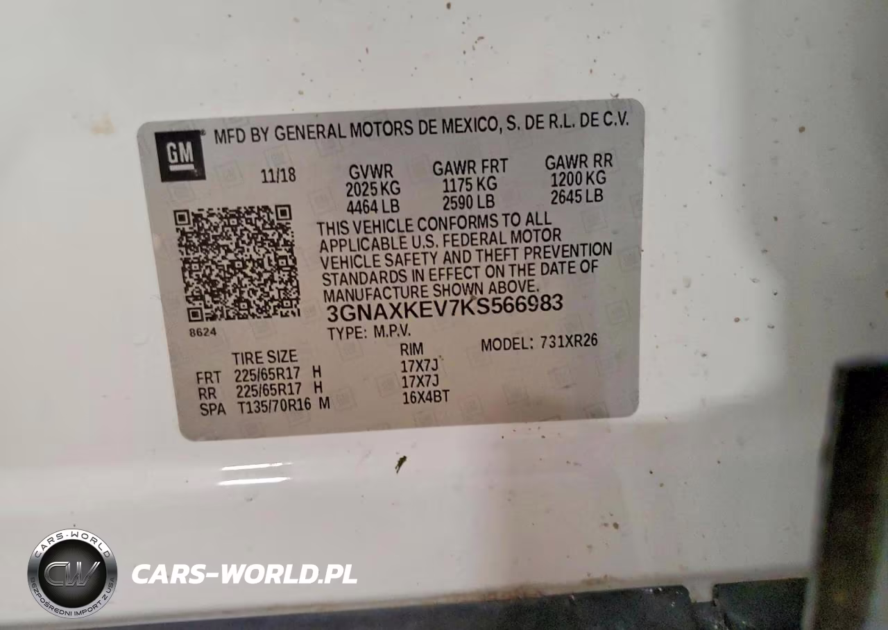 2019 Chevrolet Equinox Lt VIN:3GNAXKEV7KS566983 - 12