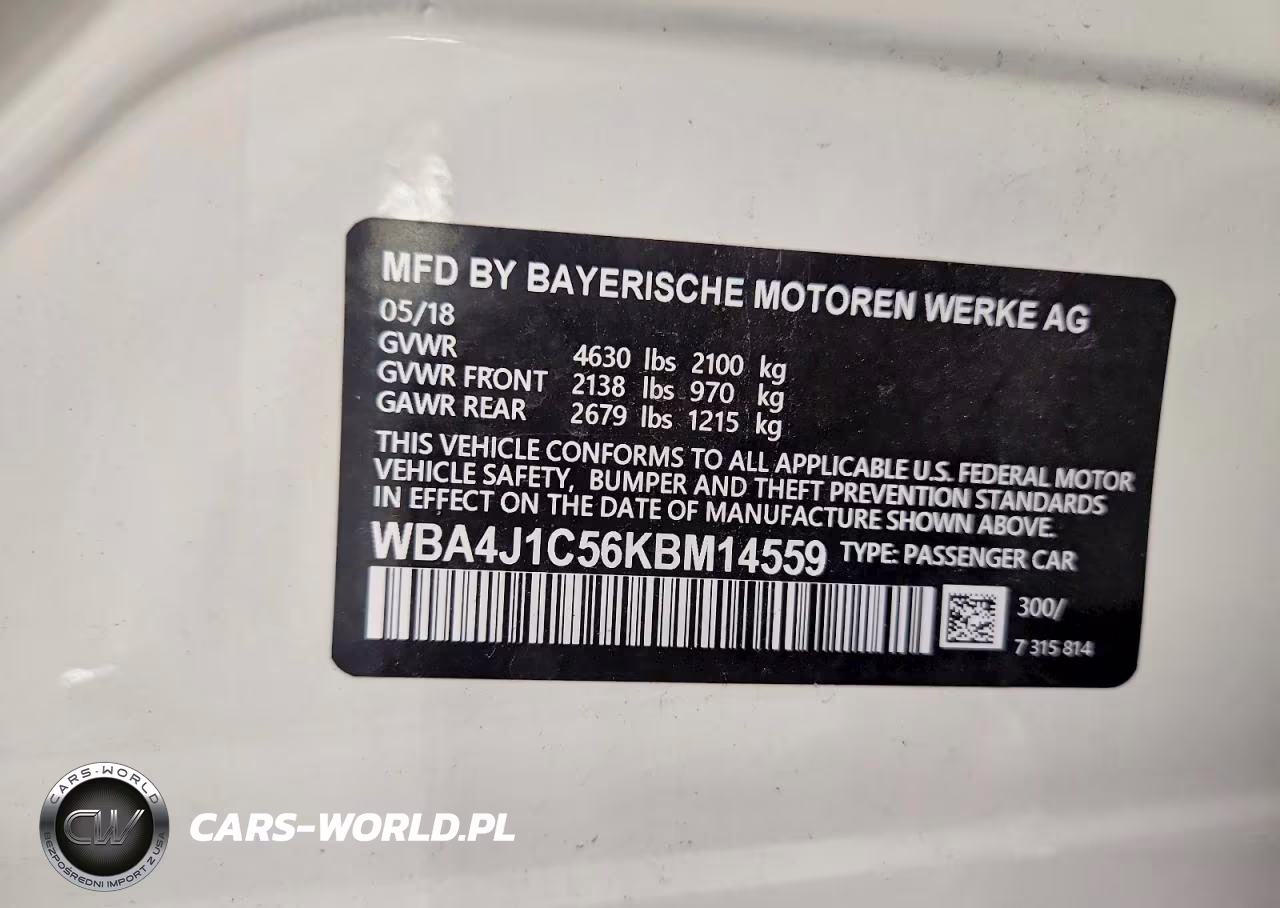 2019 BMW 430I Gran Coupe VIN:WBA4J1C56KBM14559 - 12