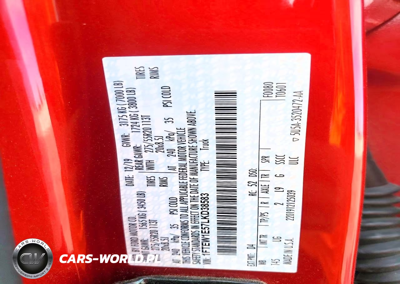 2020 Ford F150 Supercrew VIN:1FTEW1E57LKD38583 - 12