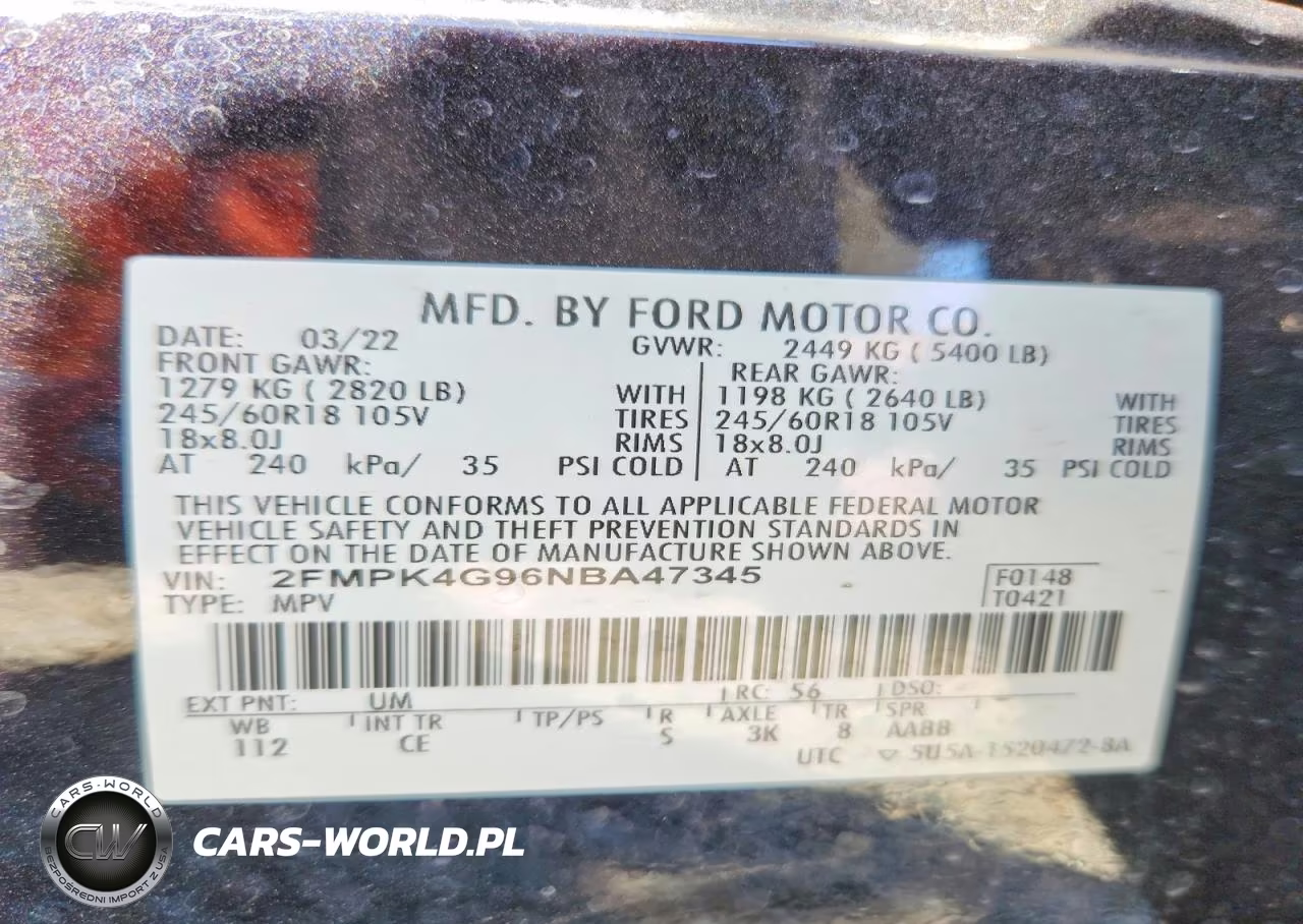 2022 Ford Edge Se VIN:2FMPK4G96NBA47345 - 13