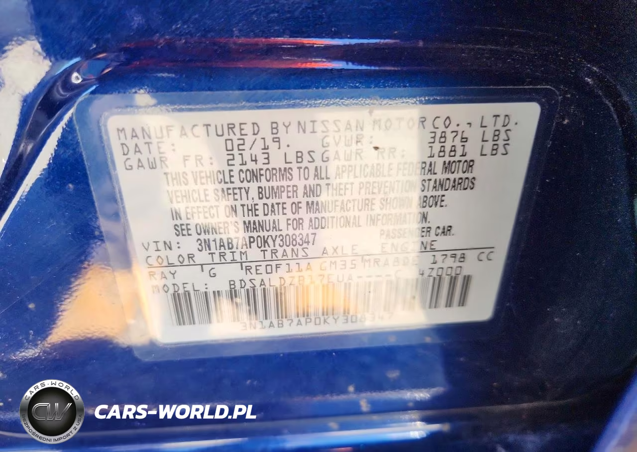 2019 Nissan Sentra Sv VIN:3N1AB7AP0KY308347 - 12