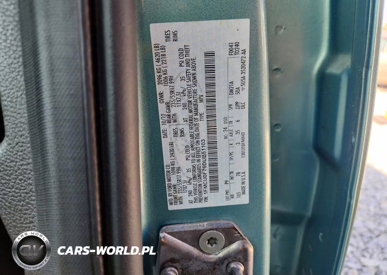 2013 Ford Escape S VIN:1FMCU0F76DUB51103 - 14