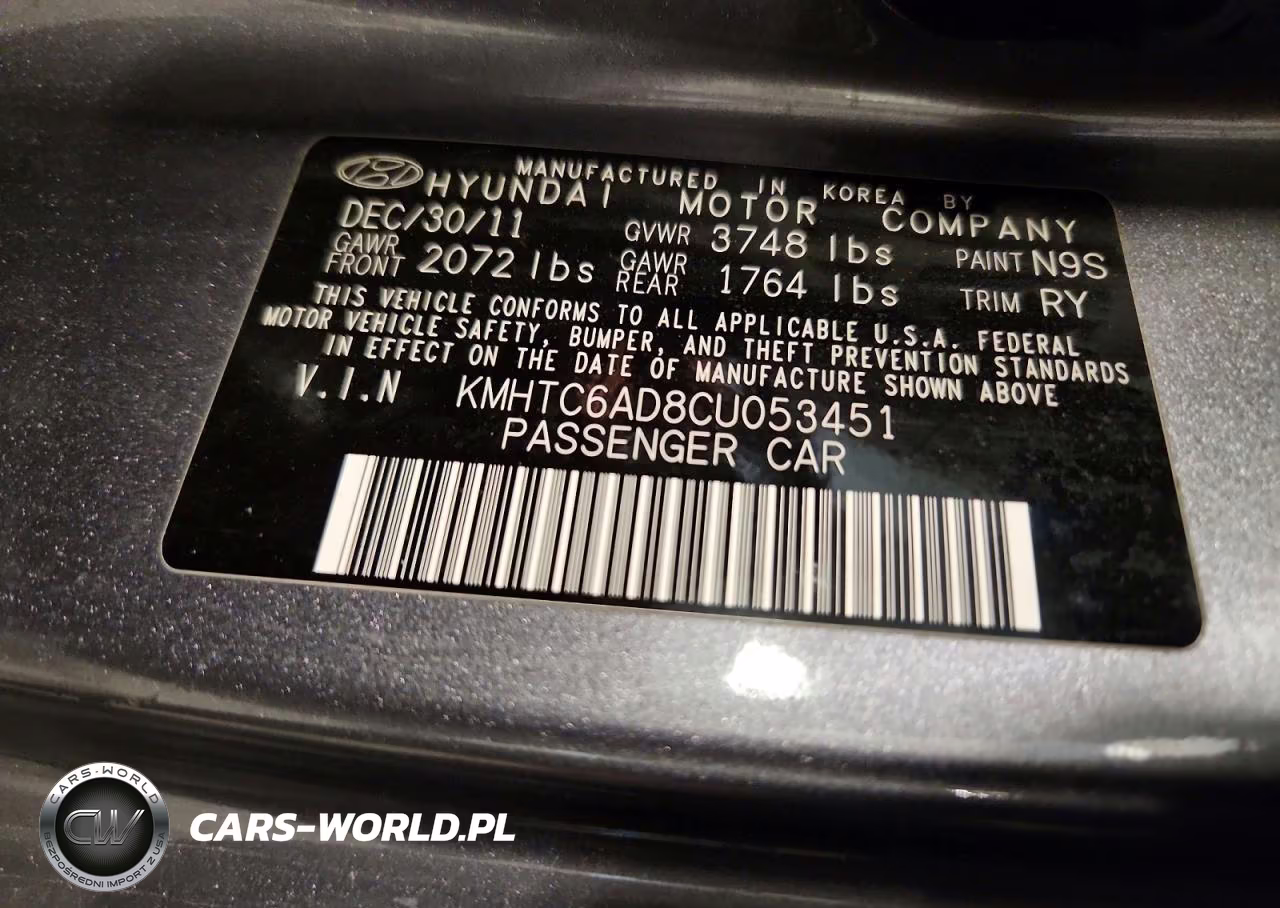 2012 Hyundai Veloster Base VIN:KMHTC6AD8CU053451 - 12