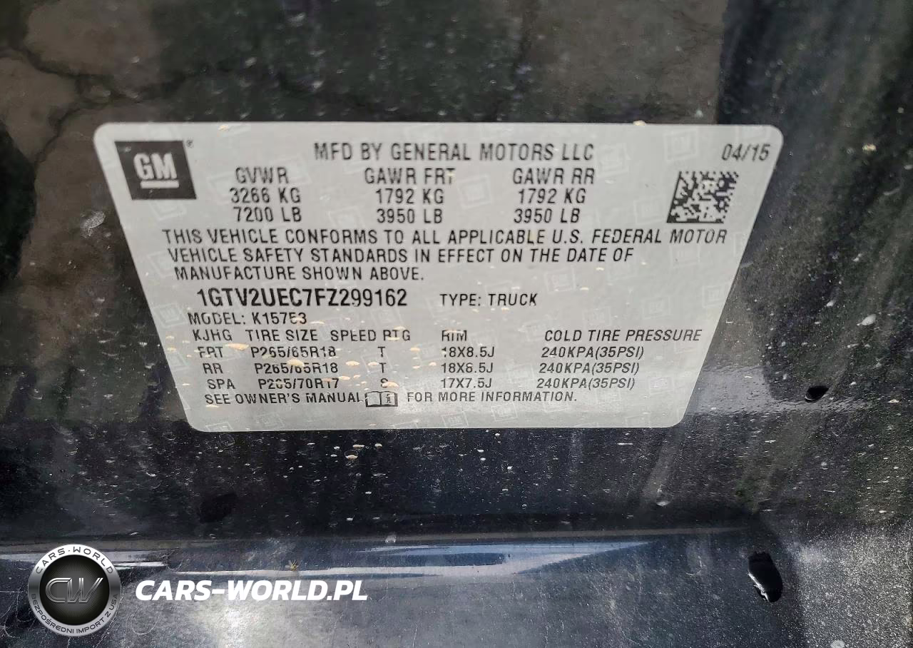 2015 GMC Sierra K1500 Sle VIN:1GTV2UEC7FZ299162 - 13