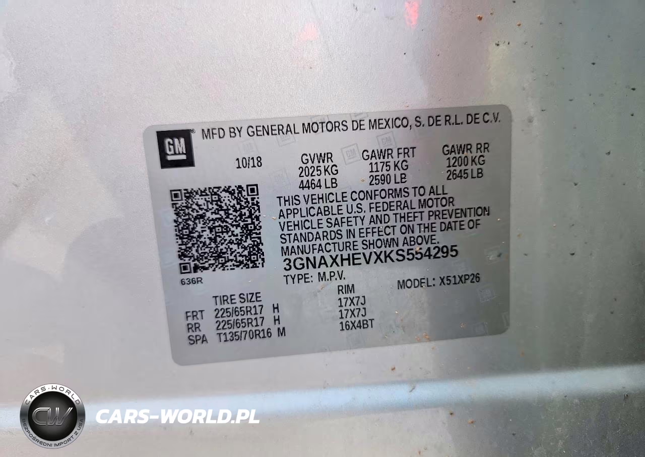 2019 Chevrolet Equinox Ls VIN:3GNAXHEVXKS554295 - 13