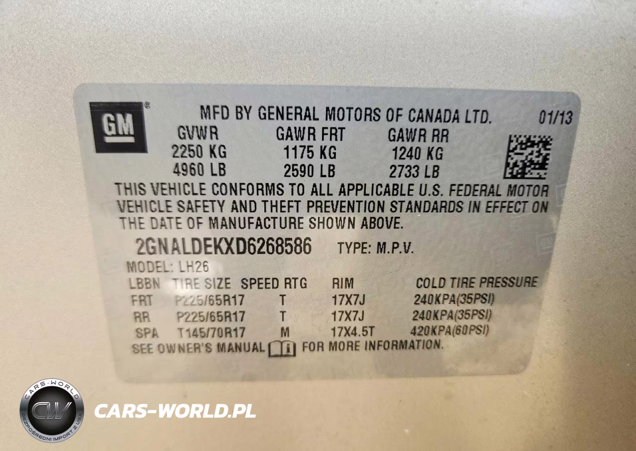 2013 Chevrolet Equinox Lt VIN:2GNALDEKXD6268586 - 13