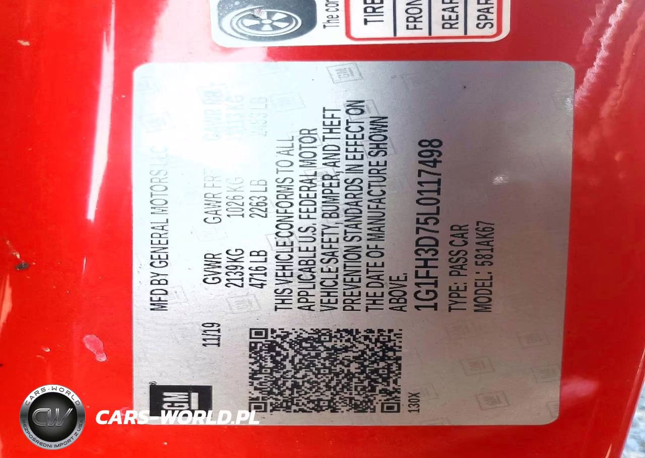 2020 Chevrolet Camaro Ss VIN:1G1FH3D75L0117498 - 12
