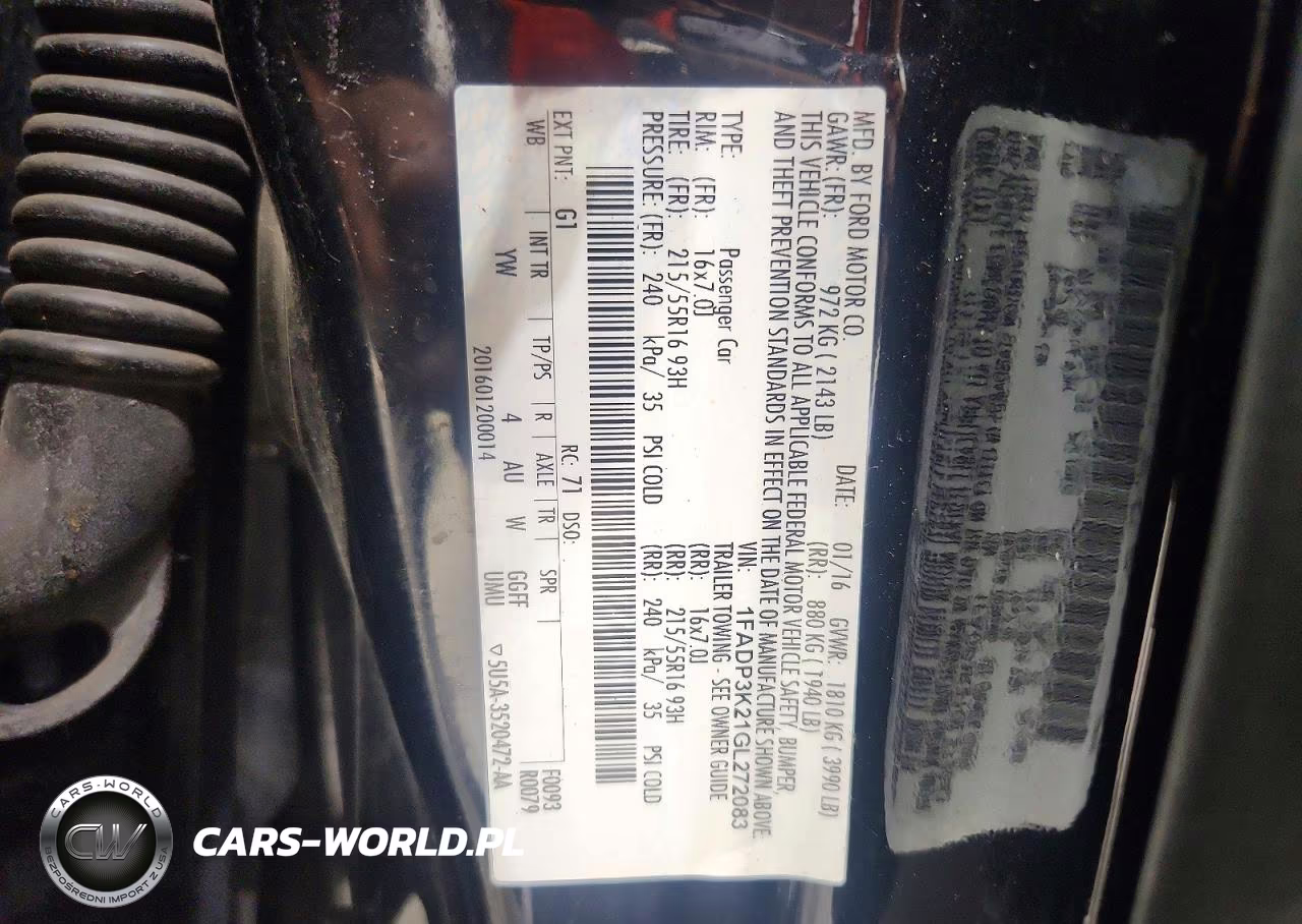 2016 Ford Focus Se VIN:1FADP3K21GL272083 - 12