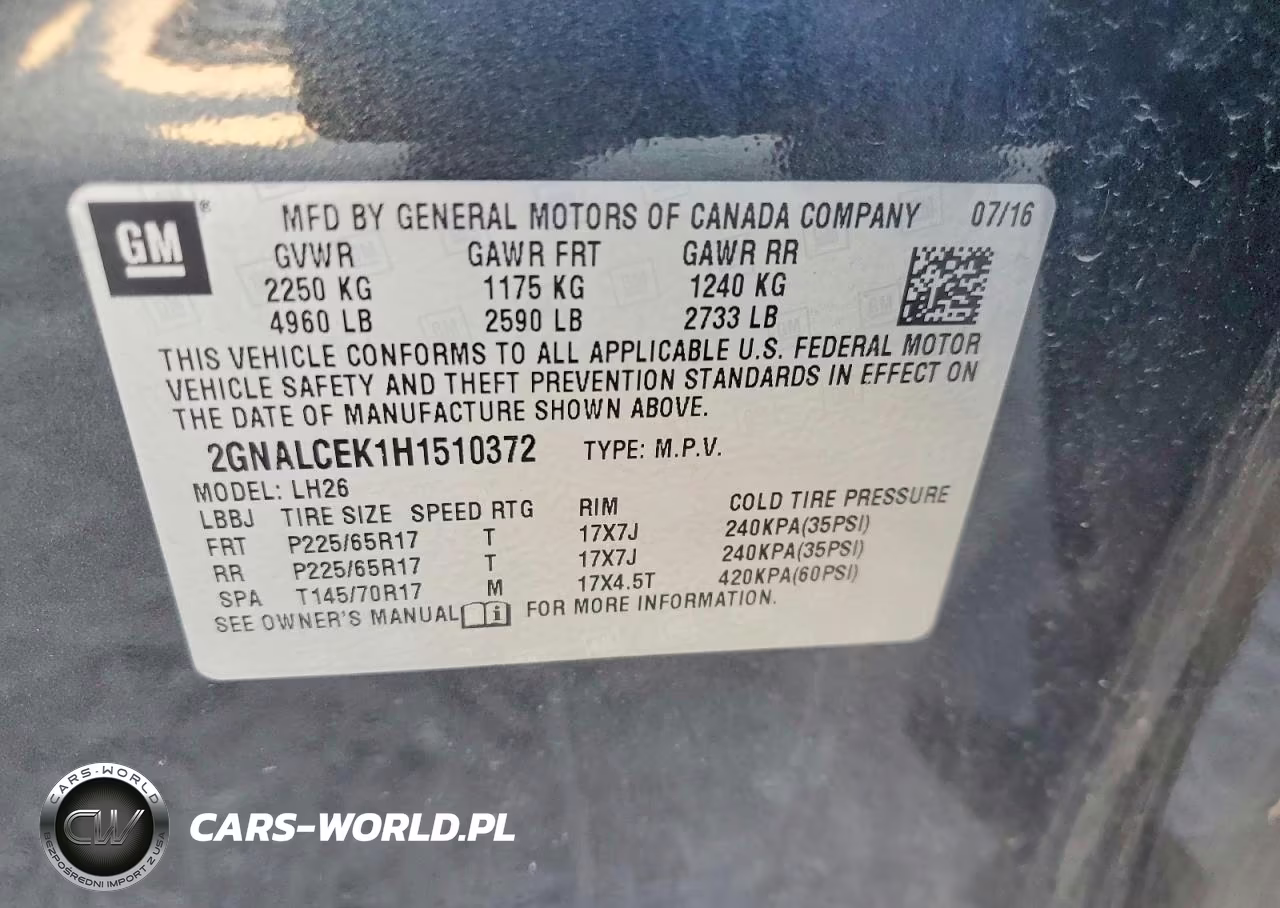 2017 Chevrolet Equinox Lt VIN:2GNALCEK1H1510372 - 13