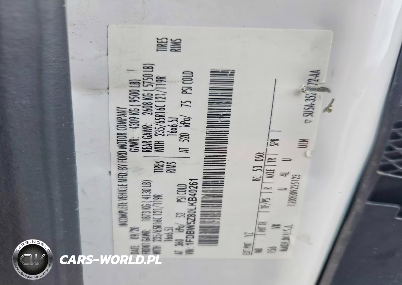 2020 Ford Transit T-350 VIN:1FDBW5Z80LKB40261 - 13
