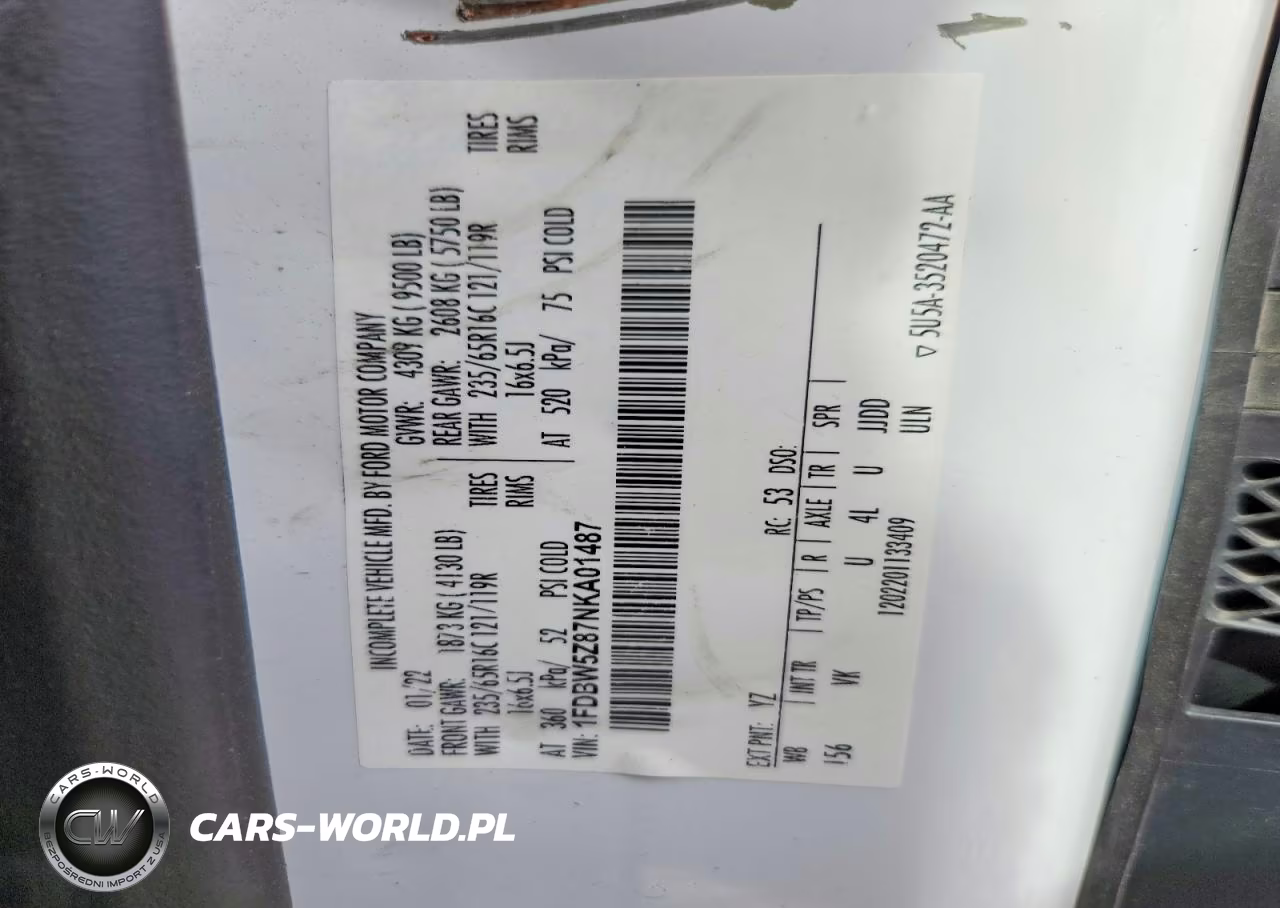 2022 Ford Transit T-350 VIN:1FDBW5Z87NKA01487 - 14