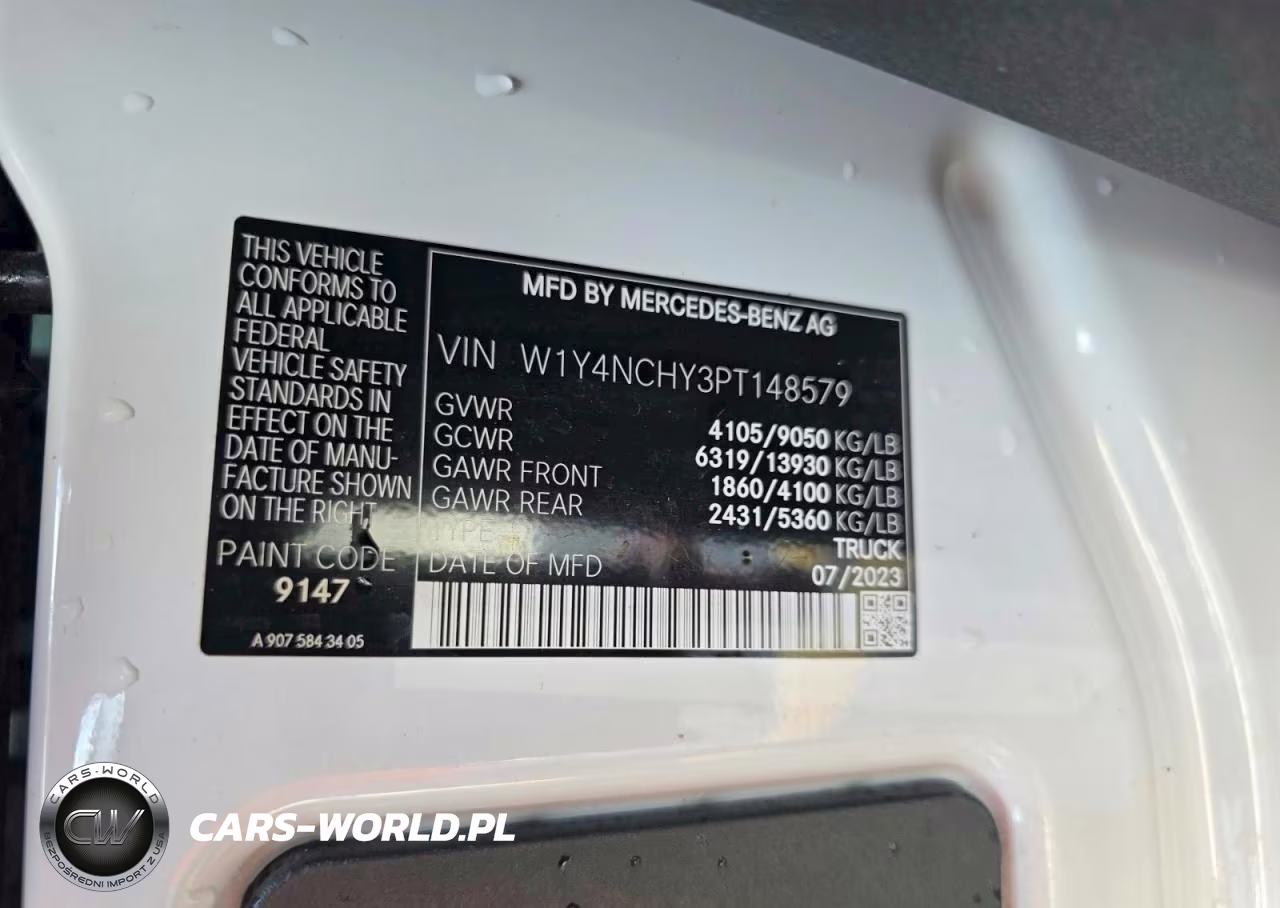 2023 Mercedes-Benz Sprinter 2500 VIN:W1Y4NCHY3PT148579 - 10