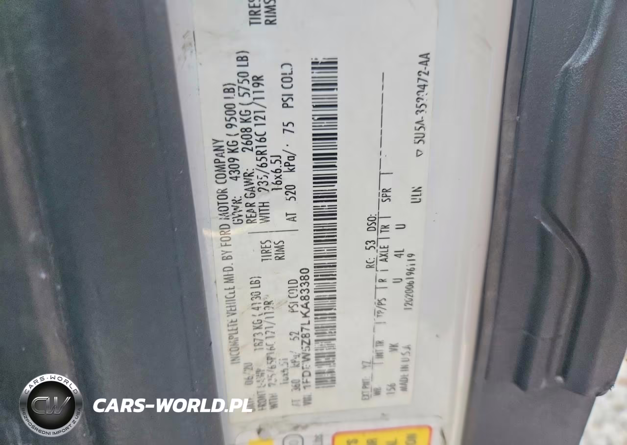 2020 Ford Transit 250 Delivery Truck VIN:1FDBW5Z87LKA83380 - 13