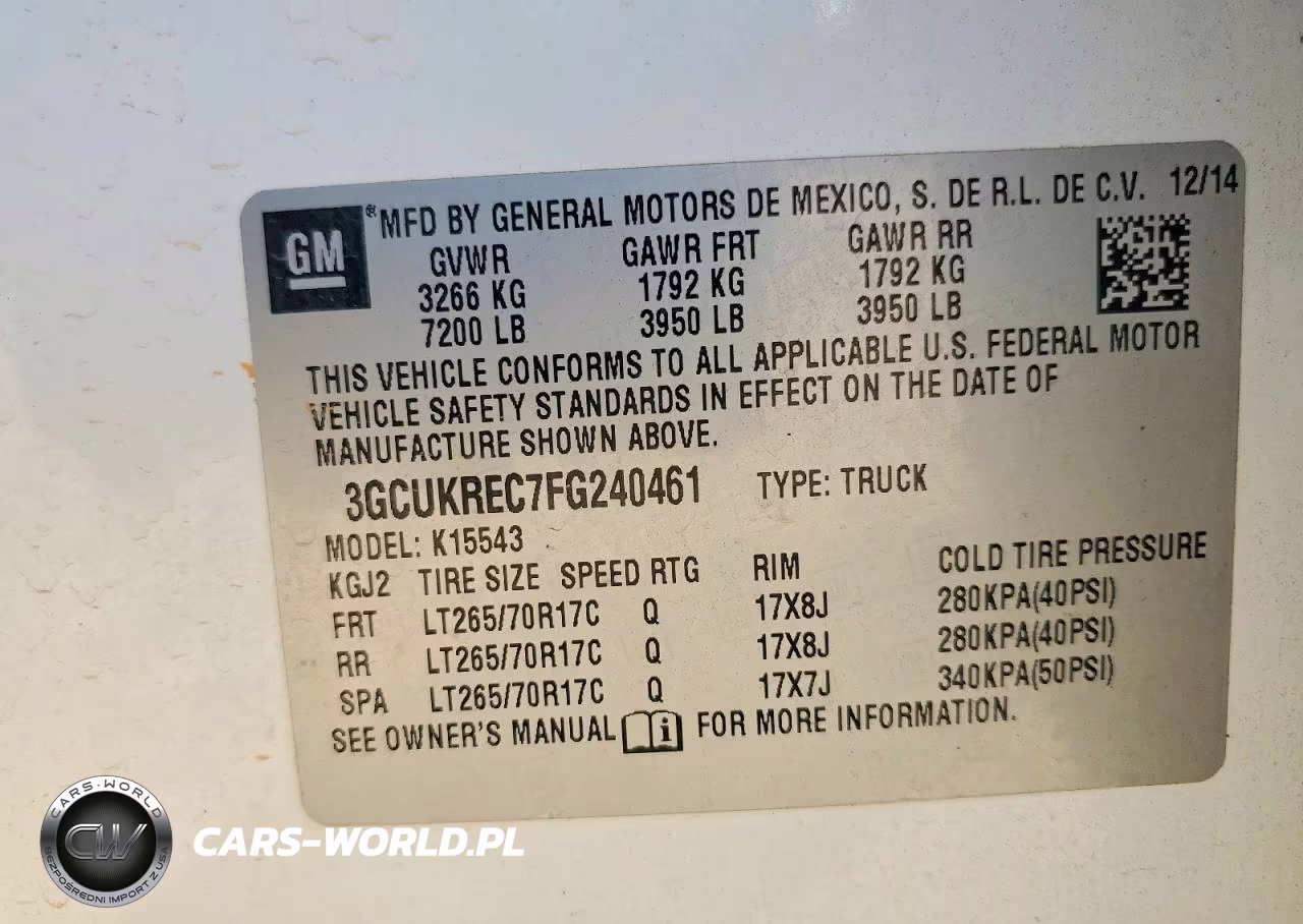 2015 Chevrolet Silverado K1500 Lt VIN:3GCUKREC7FG240461 - 12