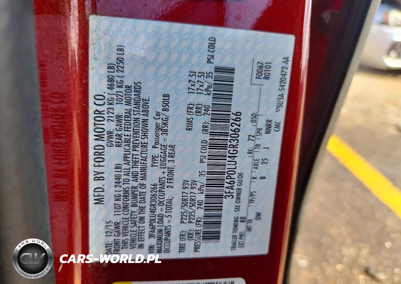 2016 Ford Fusion Se Hybrid VIN:3FA6P0LU4GR306266 - 12