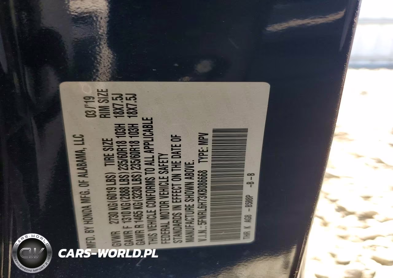 2019 Honda Odyssey Exl VIN:5FNRL6H73KB086668 - 13