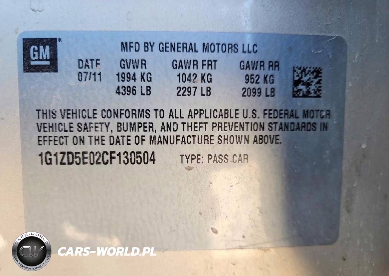 2012 Chevrolet Malibu 2Lt VIN:1G1ZD5E02CF130504 - 12