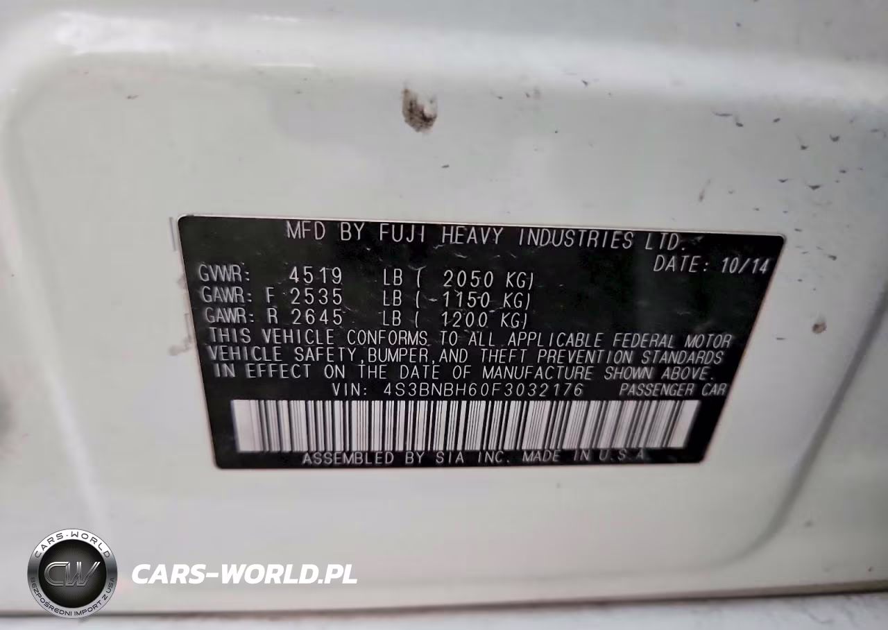 2015 Subaru Legacy 2.5I Premium VIN:4S3BNBH60F3032176 - 12