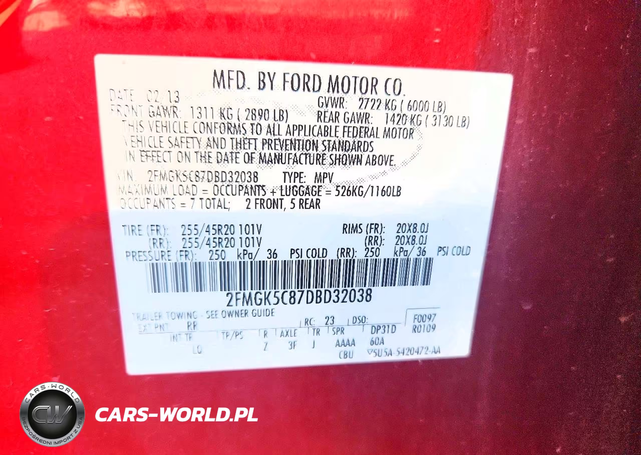 2013 Ford Flex Sel VIN:2FMGK5C87DBD32038 - 14