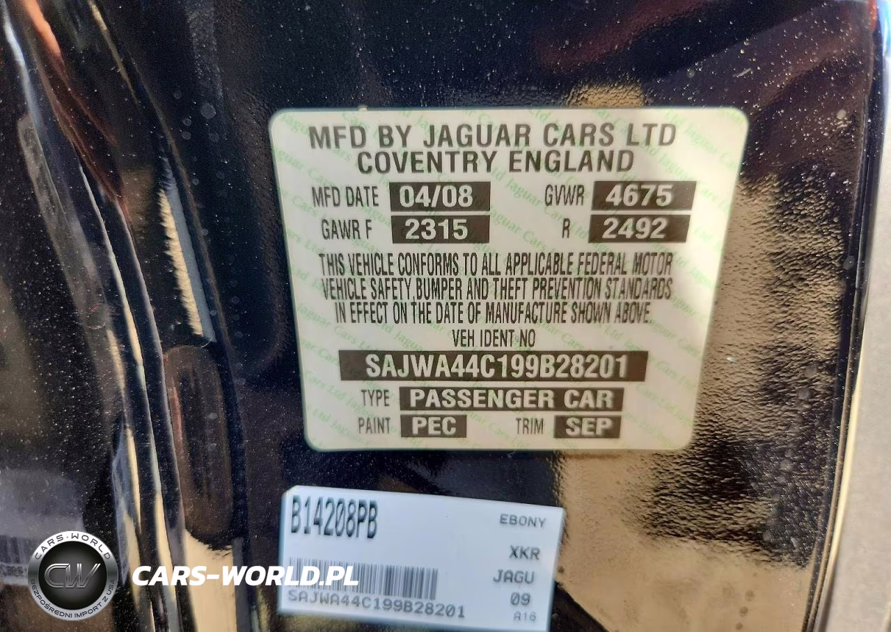 2009 Jaguar Xkr VIN:SAJWA44C199B28201 - 12
