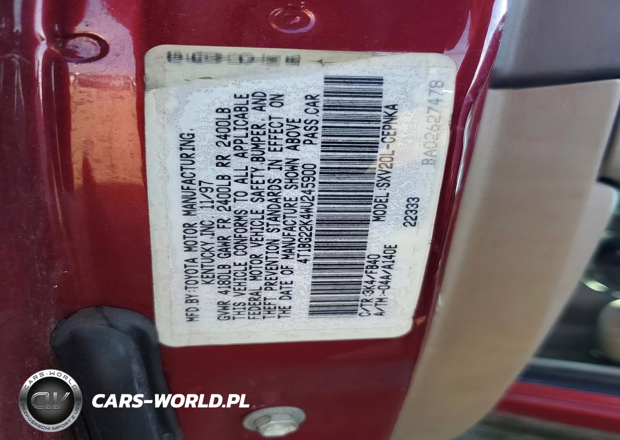 1998 Toyota Camry Le VIN:4T1BG22K4WU245900 - 12