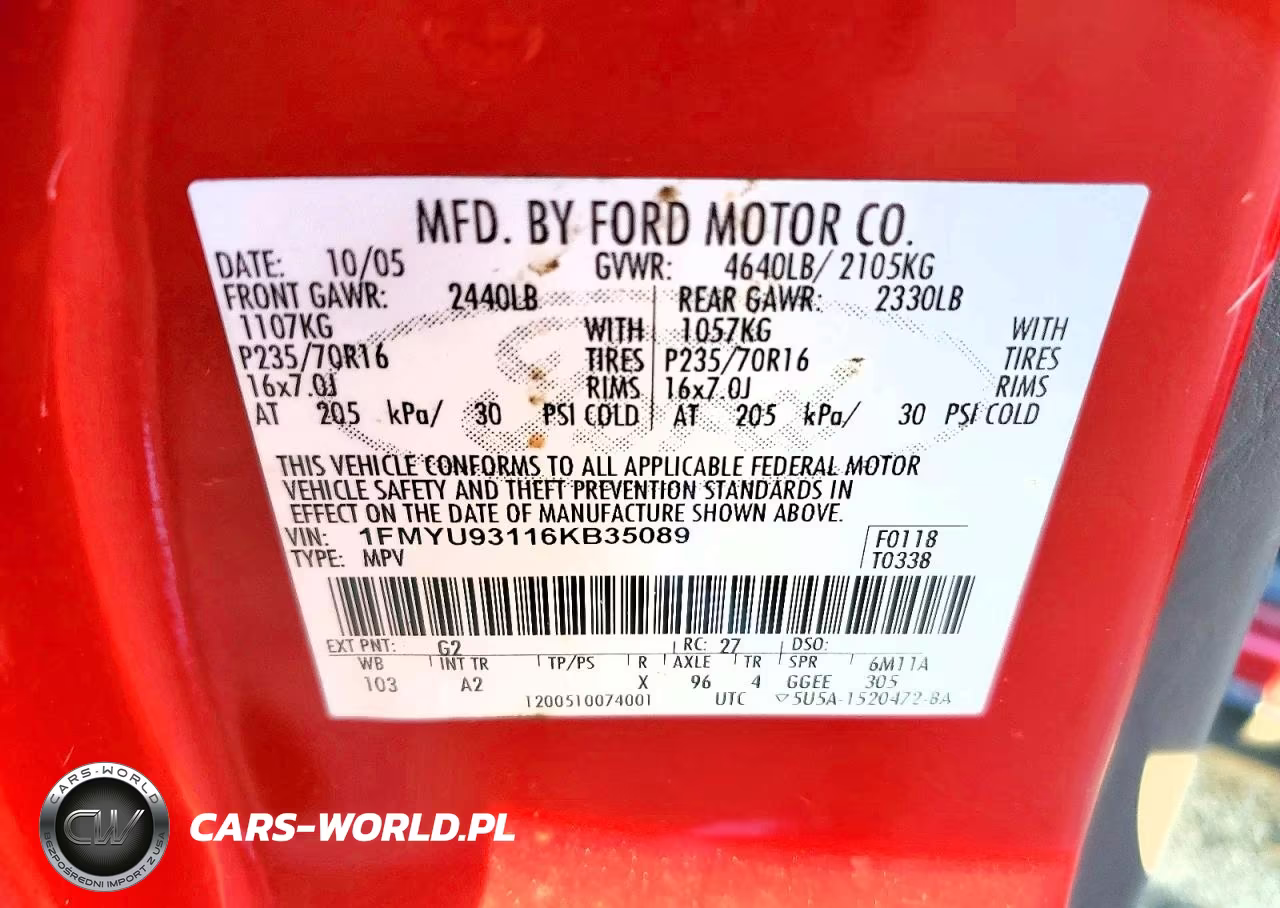 2006 Ford Escape Xlt VIN:1FMYU93116KB35089 - 13