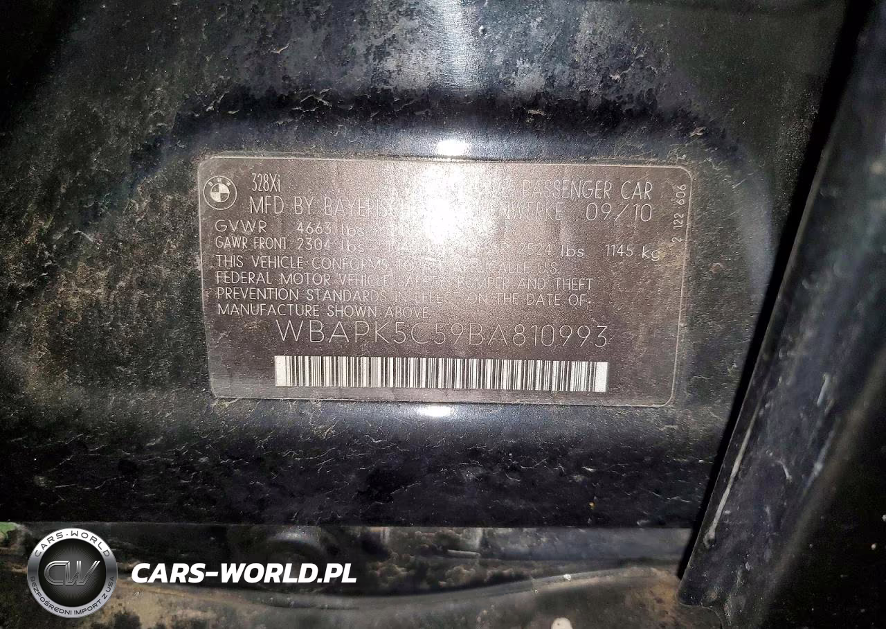 2011 BMW 328 Xi Sulev VIN:WBAPK5C59BA810993 - 12