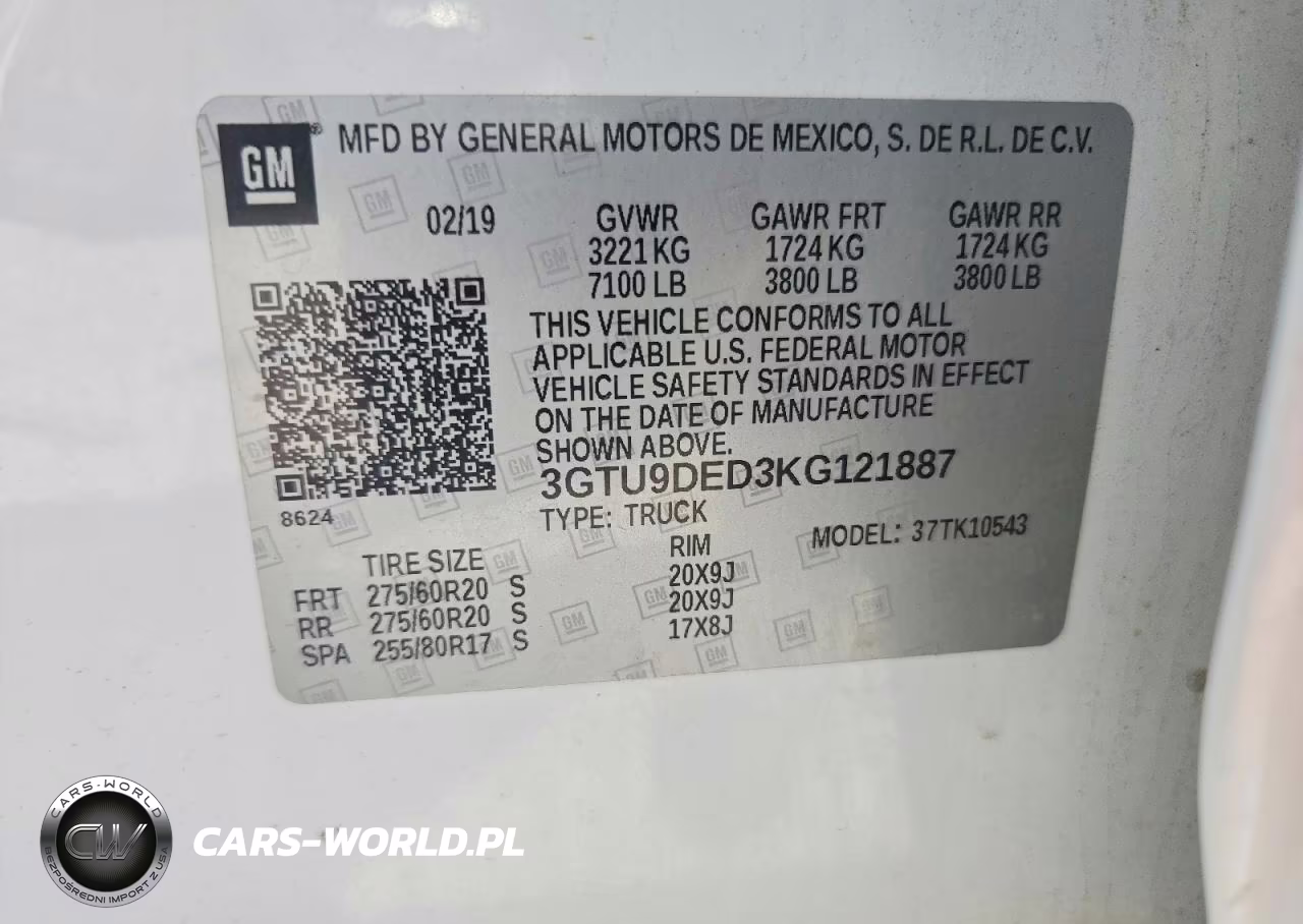 2019 GMC Sierra K1500 Slt VIN:3GTU9DED3KG121887 - 13