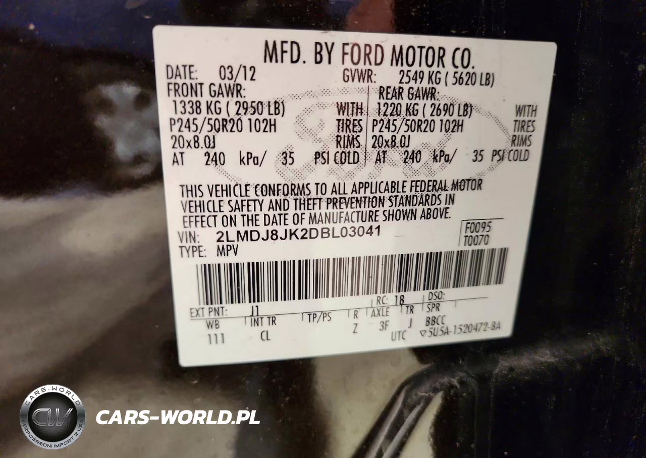2013 Lincoln Mkx VIN:2LMDJ8JK2DBL03041 - 13