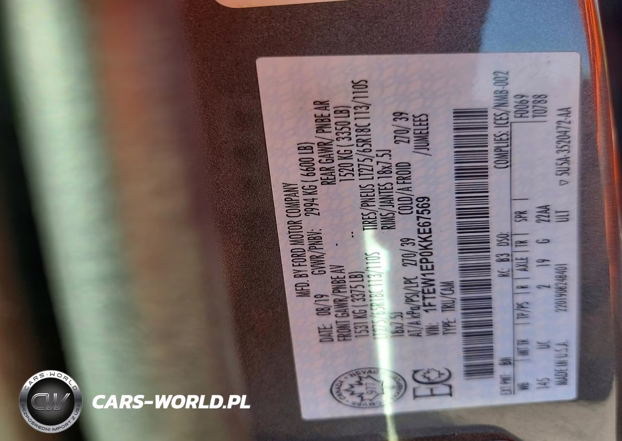 2019 Ford F150 Supercrew VIN:1FTEW1EP0KKE67569 - 12