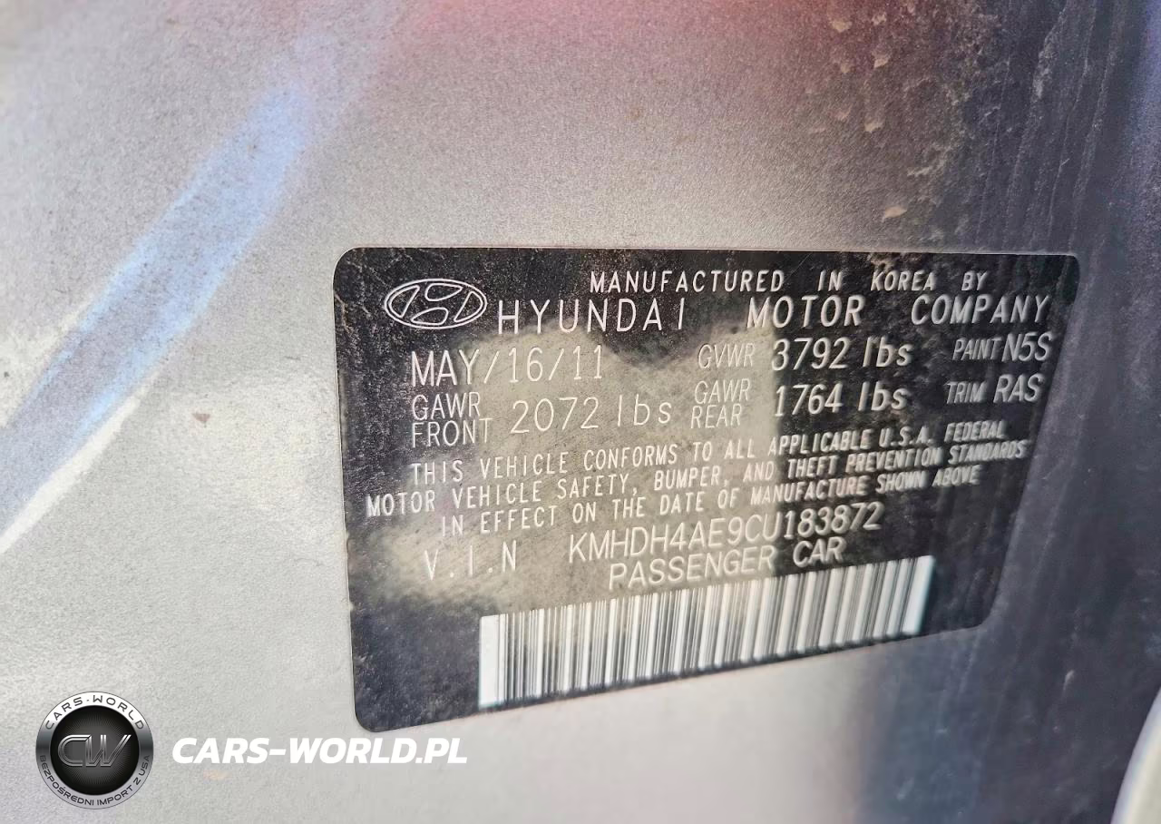 2012 Hyundai Elantra Gls VIN:KMHDH4AE9CU183872 - 12