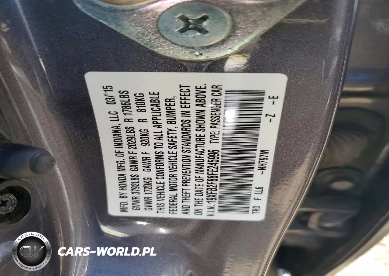 2015 Honda Civic Ex VIN:19XFB2F88FE245996 - 12