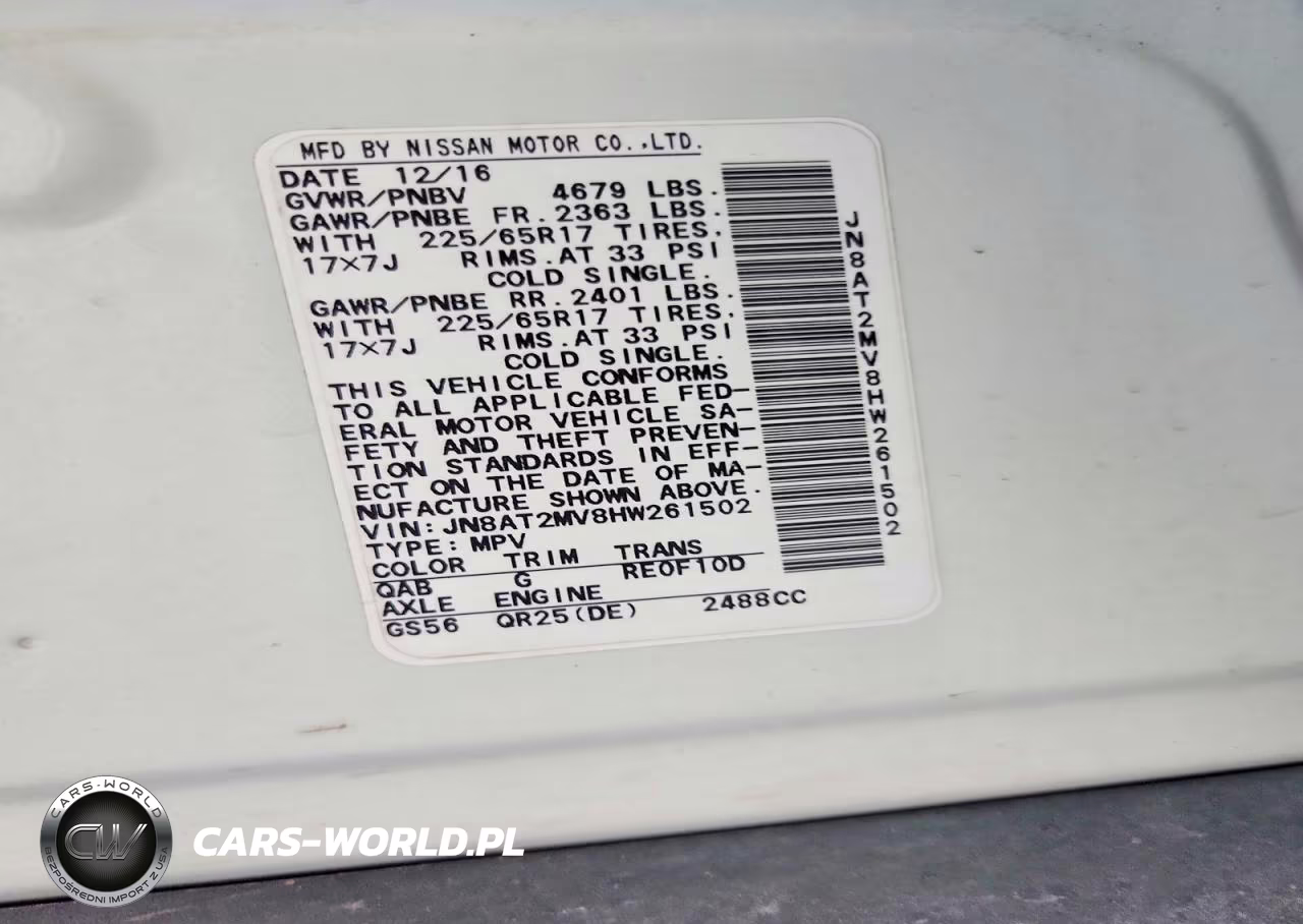 2017 Nissan Rogue Sv VIN:JN8AT2MV8HW261502 - 13