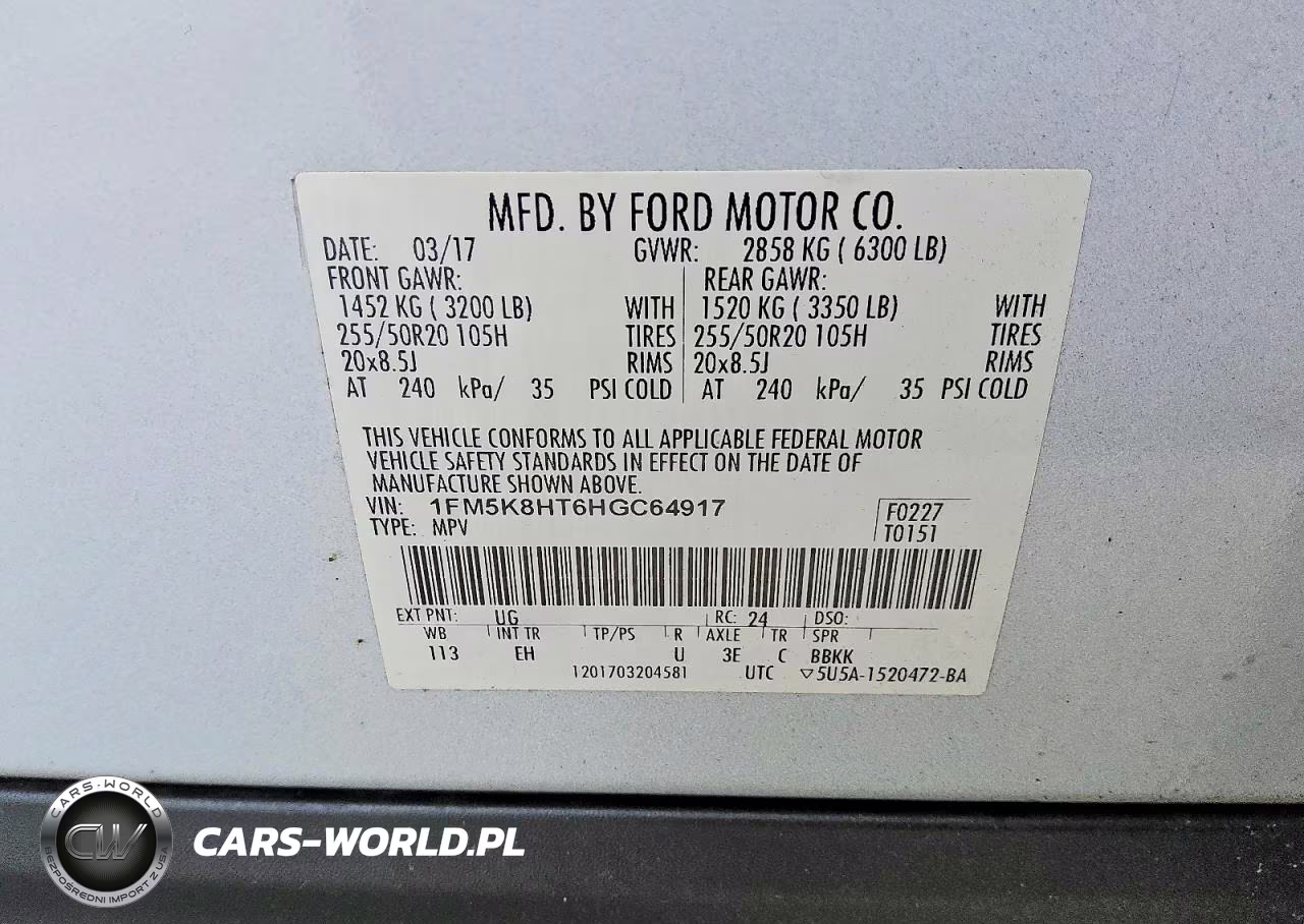 2017 Ford Explorer Platinum VIN:1FM5K8HT6HGC64917 - 13